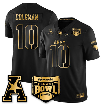 Army Black Knights Football 2025 Fenway Bowl Gold Jersey - Stitched