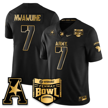 Army Black Knights Football 2025 Fenway Bowl Gold Jersey - Stitched