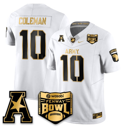 Army Black Knights Football 2025 Fenway Bowl Gold Jersey - Stitched