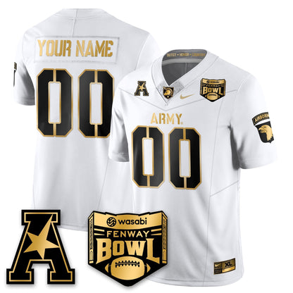 Army Black Knights Football 2025 Fenway Bowl Gold Jersey - Stitched