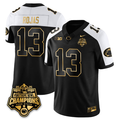 PSU Football 2025 Pinstripe Bowl Champions Gold Jersey - Stitched