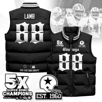 DAL Gothic 5-Time Champions Unisex Puffer Vest