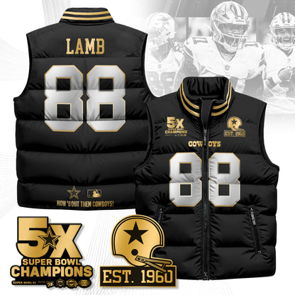 DAL 5-Time Champions Gold Unisex Puffer Vest