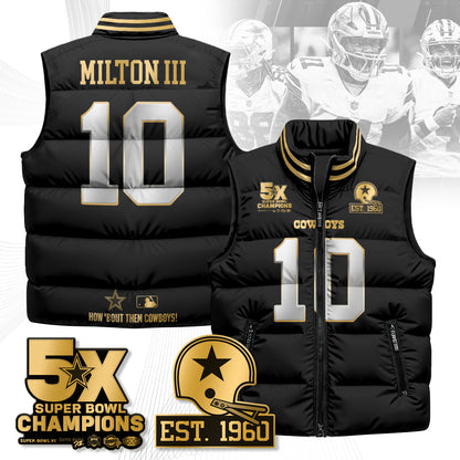 DAL 5-Time Champions Gold Unisex Puffer Vest