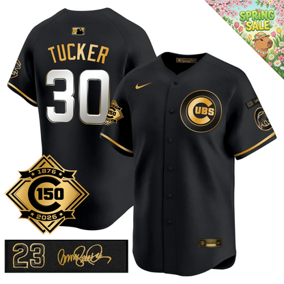 CHC 150th Anniversary & 'Ryne Sandberg Tribute' Patch Vapor Premier Limited Gold Jersey - All Stitched
