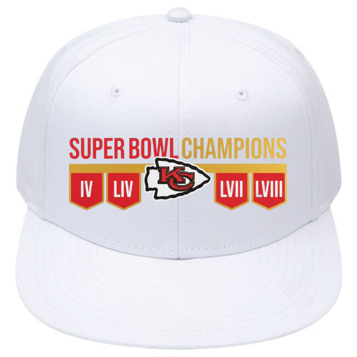 KC 4x Super Bowl Champions Snapback Cap - Printed