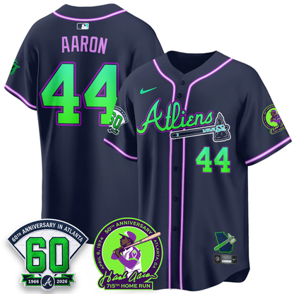 Atlanta Braves Hank Aaron 715th Home Run X Galaxy Version Jersey - Stitched