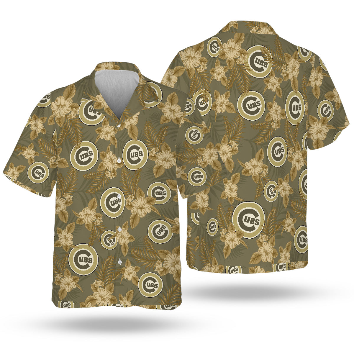 Chicago Cubs Special Armed Forces Hawaiian Design Button Shirt