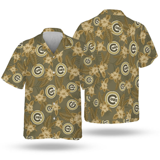 Chicago Cubs Special Armed Forces Hawaiian Design Button Shirt