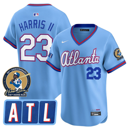 Atlanta Braves 2026 City Connect Hank Aaron 715th Home Run Patch Limited Jersey - Stitched