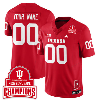 Custom Indiana H Vapor Limited Football Jersey - Rose Bowl Champions - Stitched
