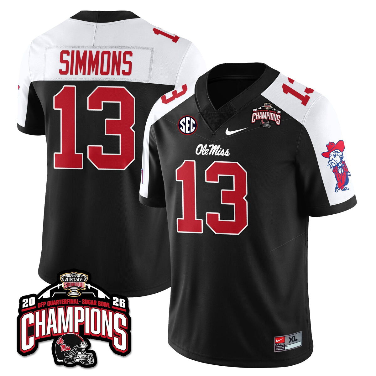 Ole Miss Football Vapor Limited Jersey - Allstate Sugar Bowl Champions - Stitched