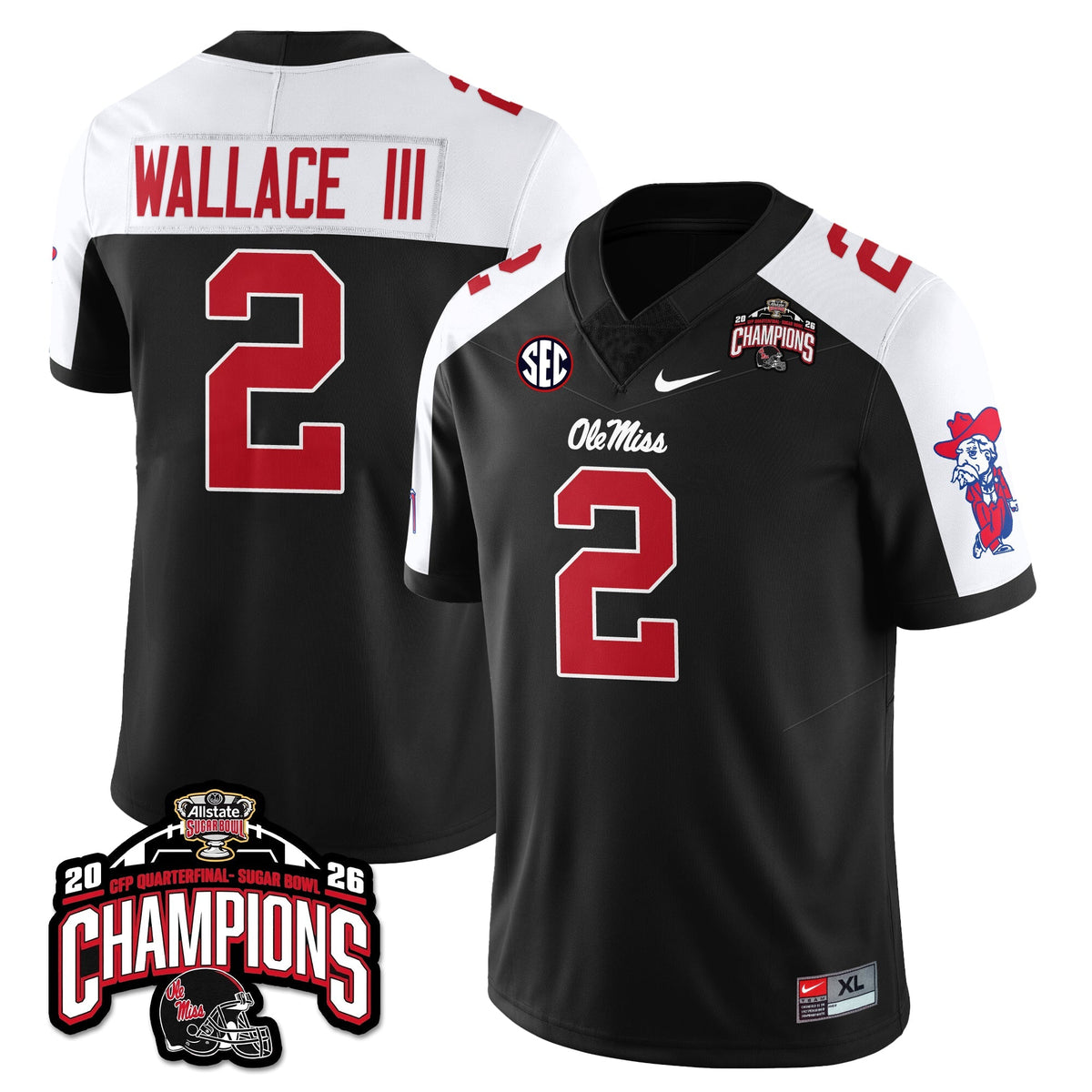 Ole Miss Football Vapor Limited Jersey - Allstate Sugar Bowl Champions - Stitched
