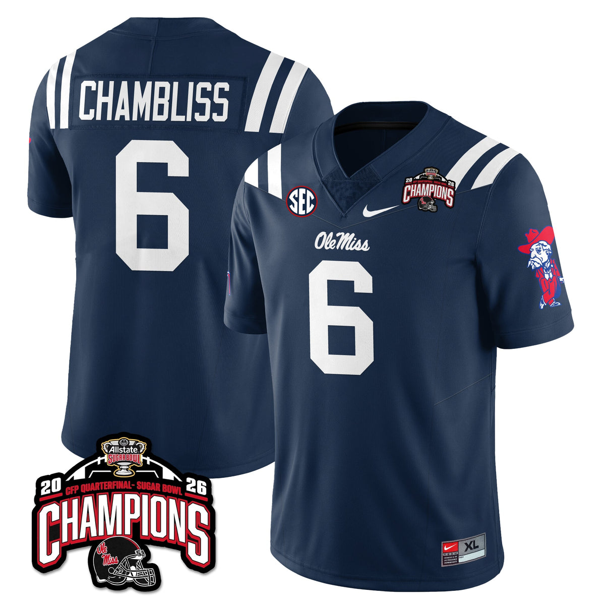 OM Football Vapor Limited Jersey - Allstate Sugar Bowl Champions - Stitched