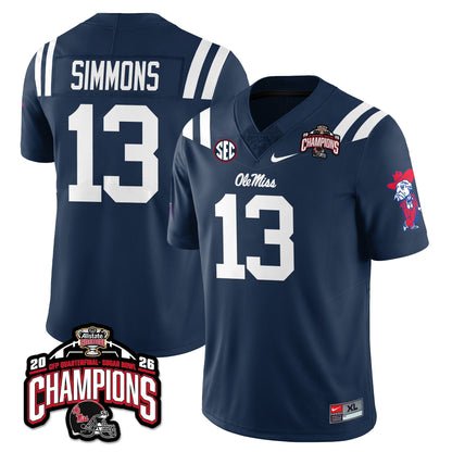 Ole Miss Football Vapor Limited Jersey - Allstate Sugar Bowl Champions - Stitched