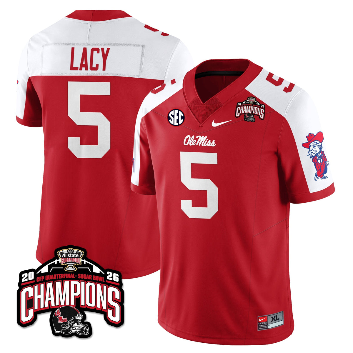 Ole Miss Football Vapor Limited Jersey - Allstate Sugar Bowl Champions - Stitched