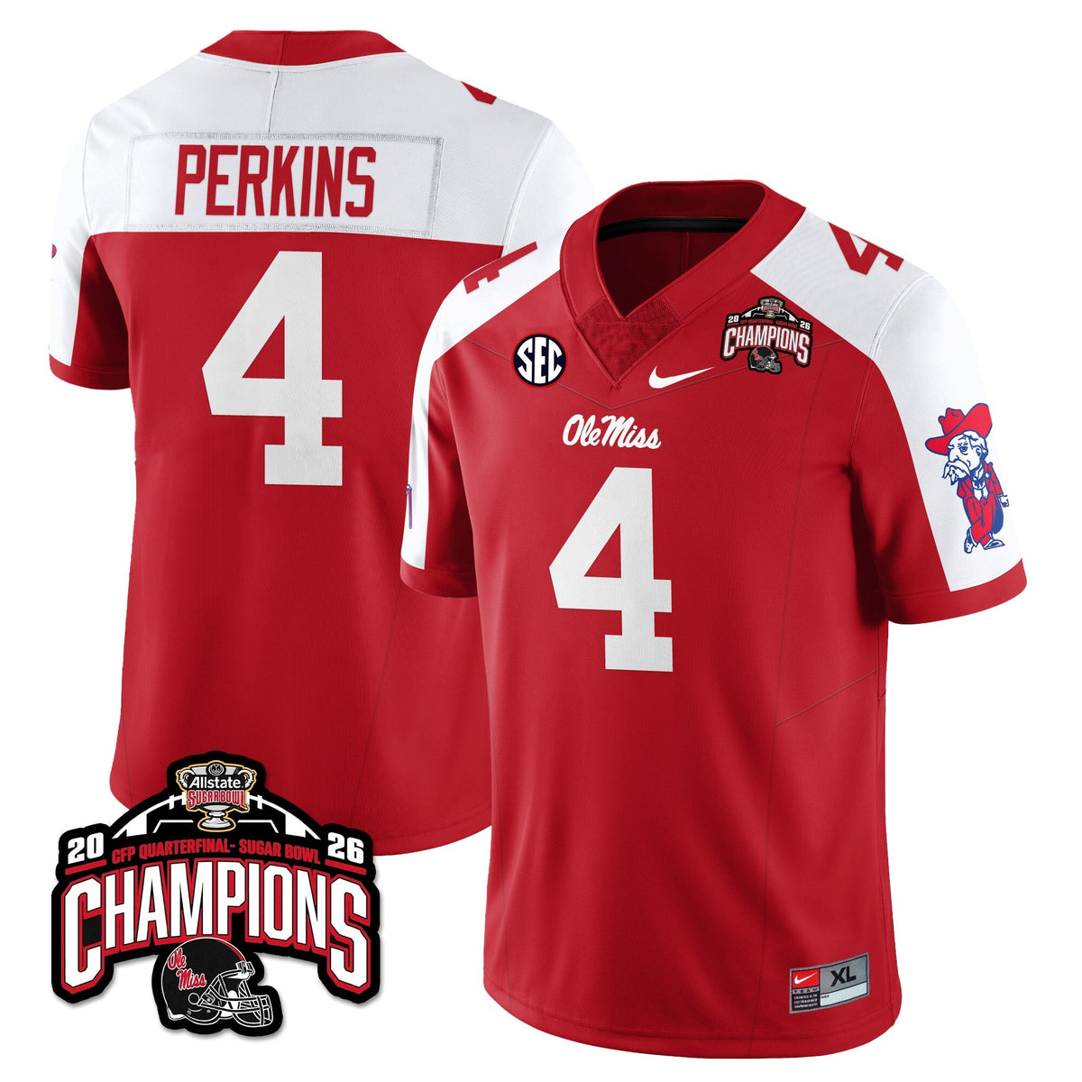 Ole Miss Football Vapor Limited Jersey - Allstate Sugar Bowl Champions - Stitched