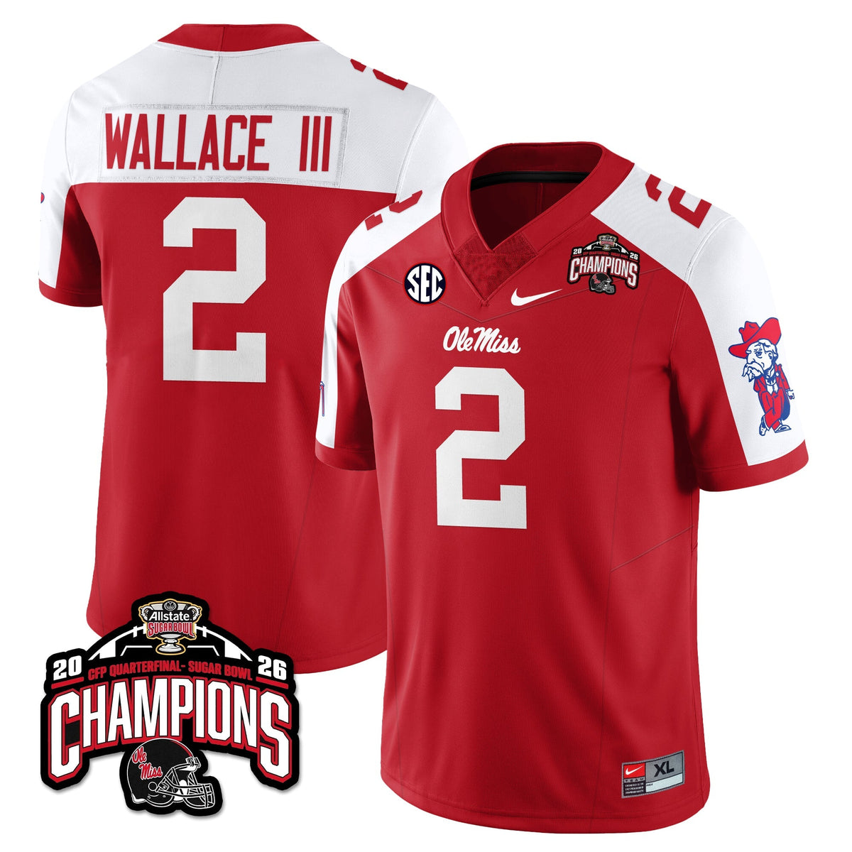 Ole Miss Football Vapor Limited Jersey - Allstate Sugar Bowl Champions - Stitched
