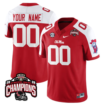 Custom Ole Miss Football Vapor Limited Jersey - Allstate Sugar Bowl Champions - Stitched