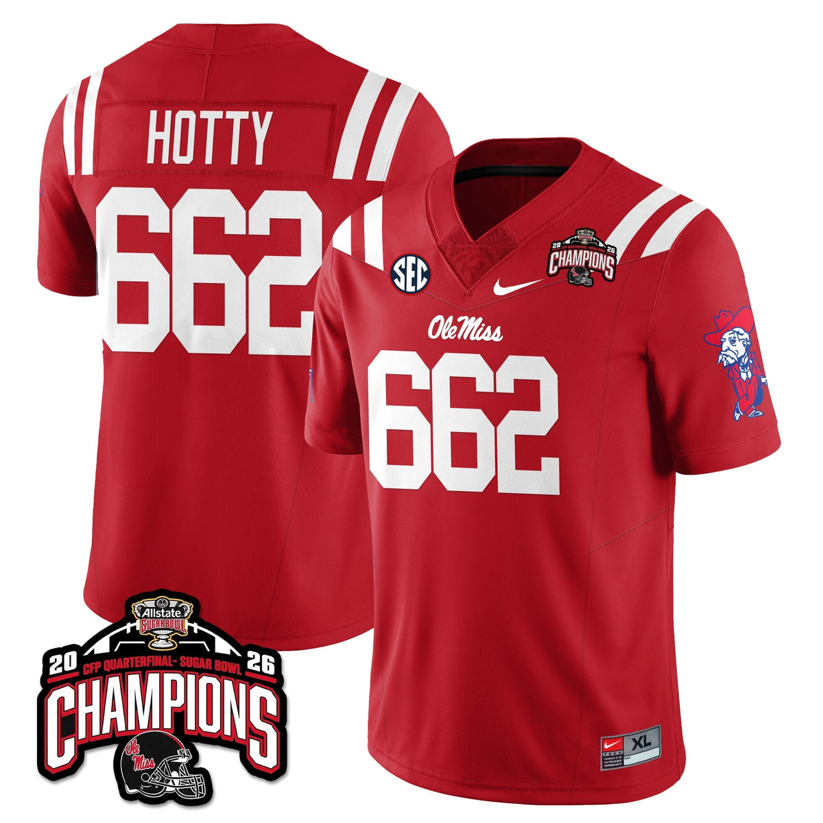 Ole Miss Football Vapor Limited Jersey - Allstate Sugar Bowl Champions - Stitched