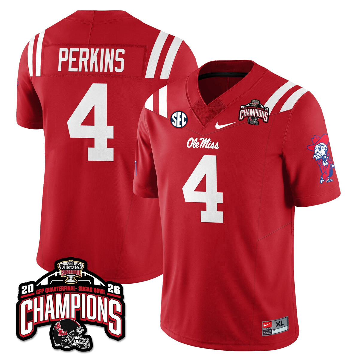 Ole Miss Football Vapor Limited Jersey - Allstate Sugar Bowl Champions - Stitched