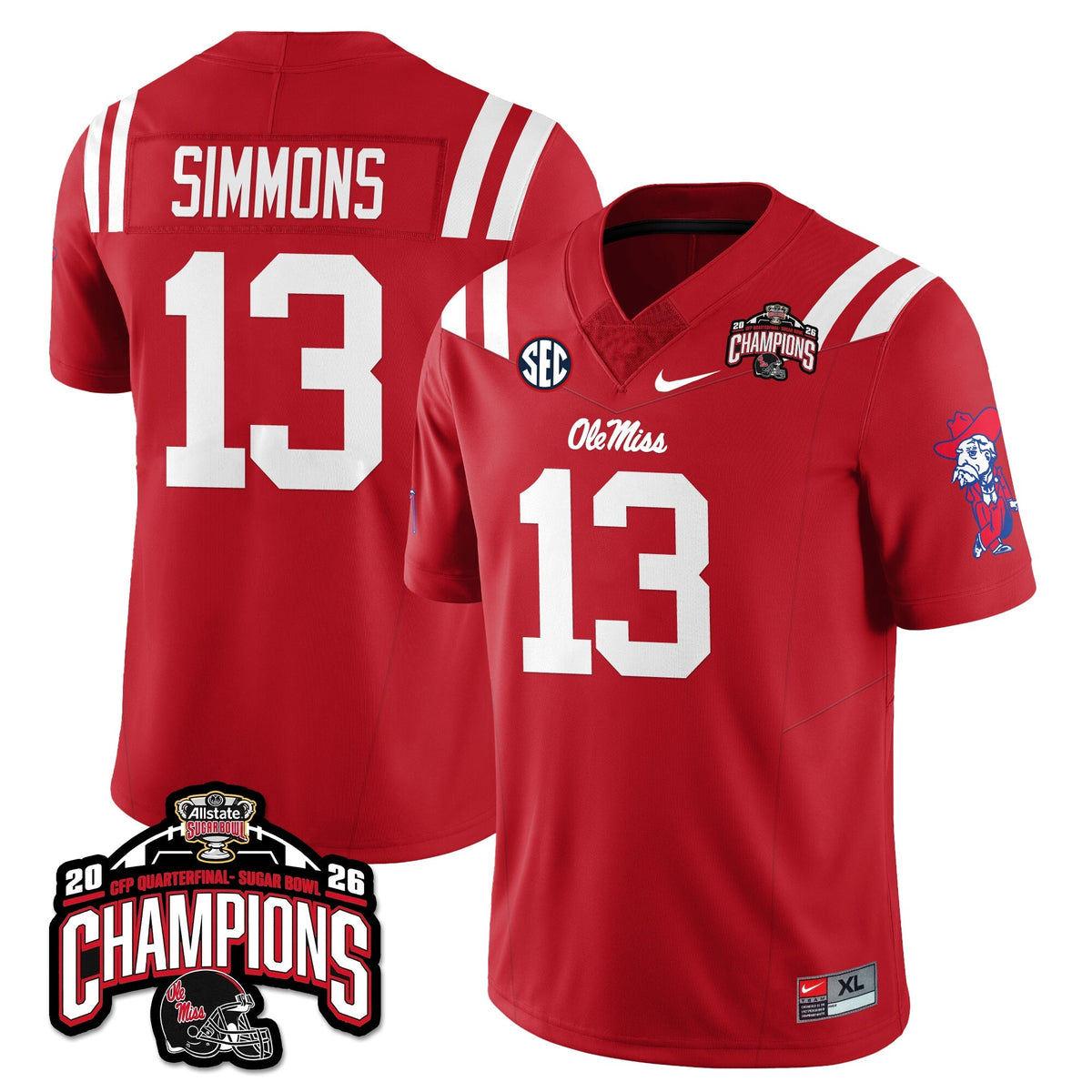 Ole Miss Football Vapor Limited Jersey - Allstate Sugar Bowl Champions - Stitched