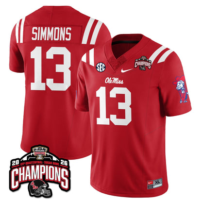 Ole Miss Football Vapor Limited Jersey - Allstate Sugar Bowl Champions - Stitched