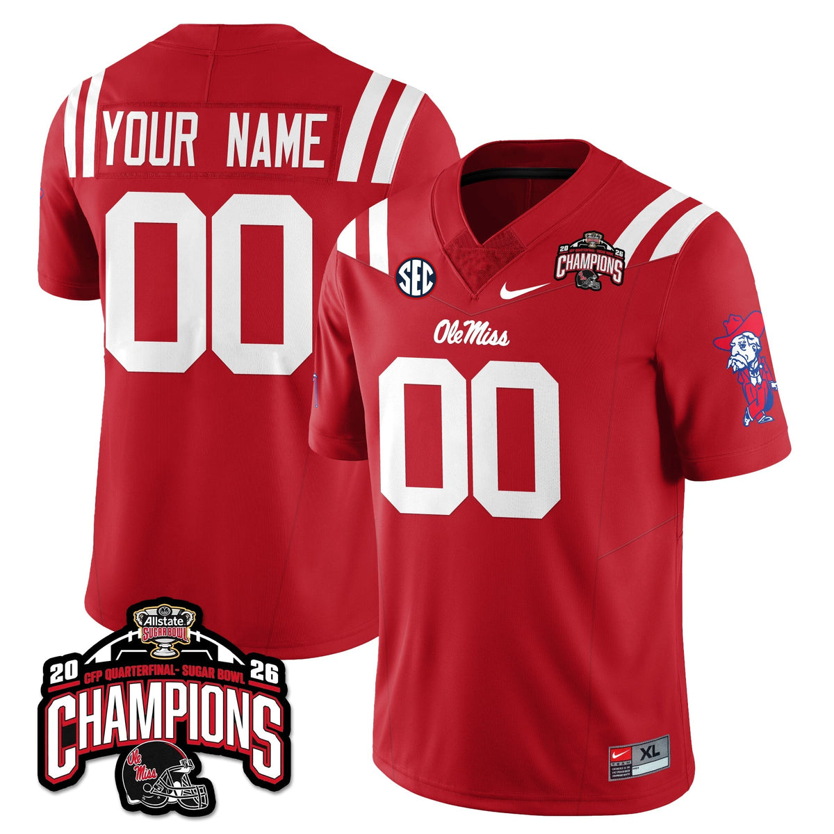 Ole Miss Football Vapor Limited Jersey - Allstate Sugar Bowl Champions - Stitched