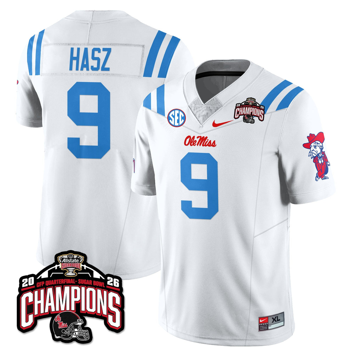 Ole Miss Football Vapor Limited Jersey - Allstate Sugar Bowl Champions - Stitched
