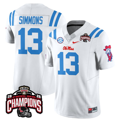 Ole Miss Football Vapor Limited Jersey - Allstate Sugar Bowl Champions - Stitched