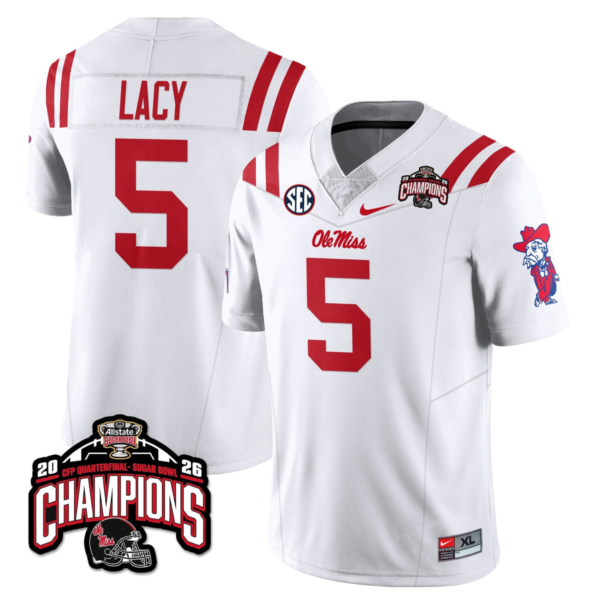 Ole Miss Football Vapor Limited Jersey - Allstate Sugar Bowl Champions - Stitched