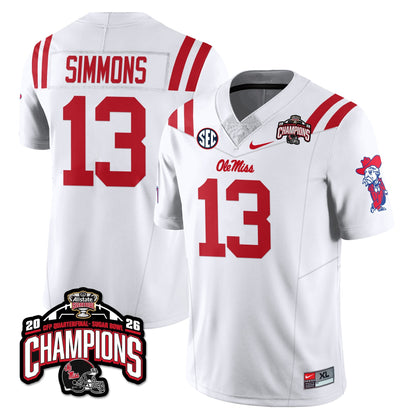 Ole Miss Football Vapor Limited Jersey - Allstate Sugar Bowl Champions - Stitched