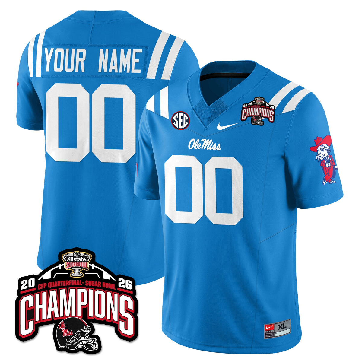 Custom OM Football Vapor Limited Jersey - Allstate Sugar Bowl Champions - Stitched