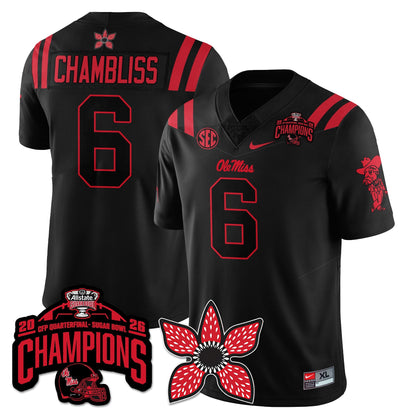Ole Miss Football Stranger Things Vapor Limited Jersey - Allstate Sugar Bowl Champions - Stitched
