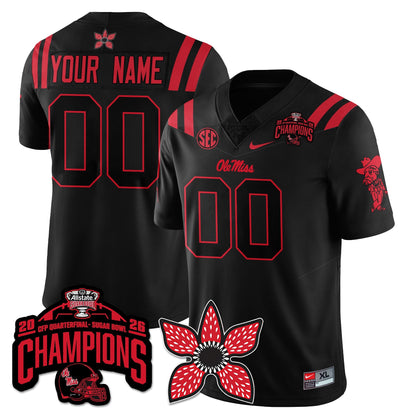 Ole Miss Football Stranger Things Vapor Limited Jersey - Allstate Sugar Bowl Champions - Stitched
