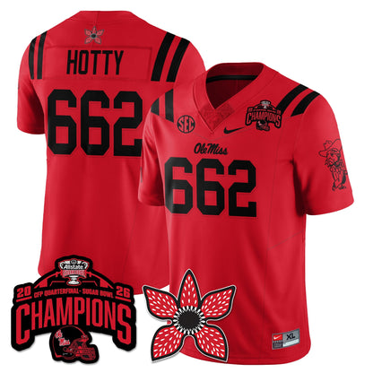 Ole Miss Football Stranger Things Vapor Limited Jersey - Allstate Sugar Bowl Champions - Stitched