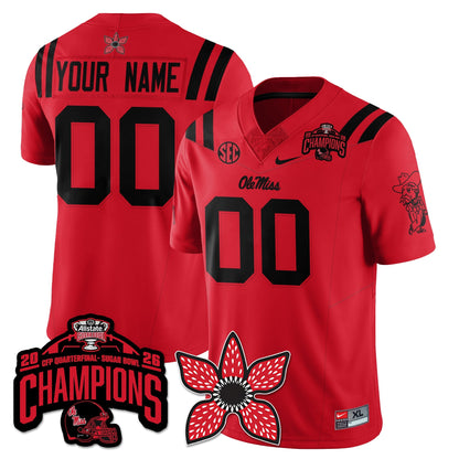 Ole Miss Football Stranger Things Vapor Limited Jersey - Allstate Sugar Bowl Champions - Stitched