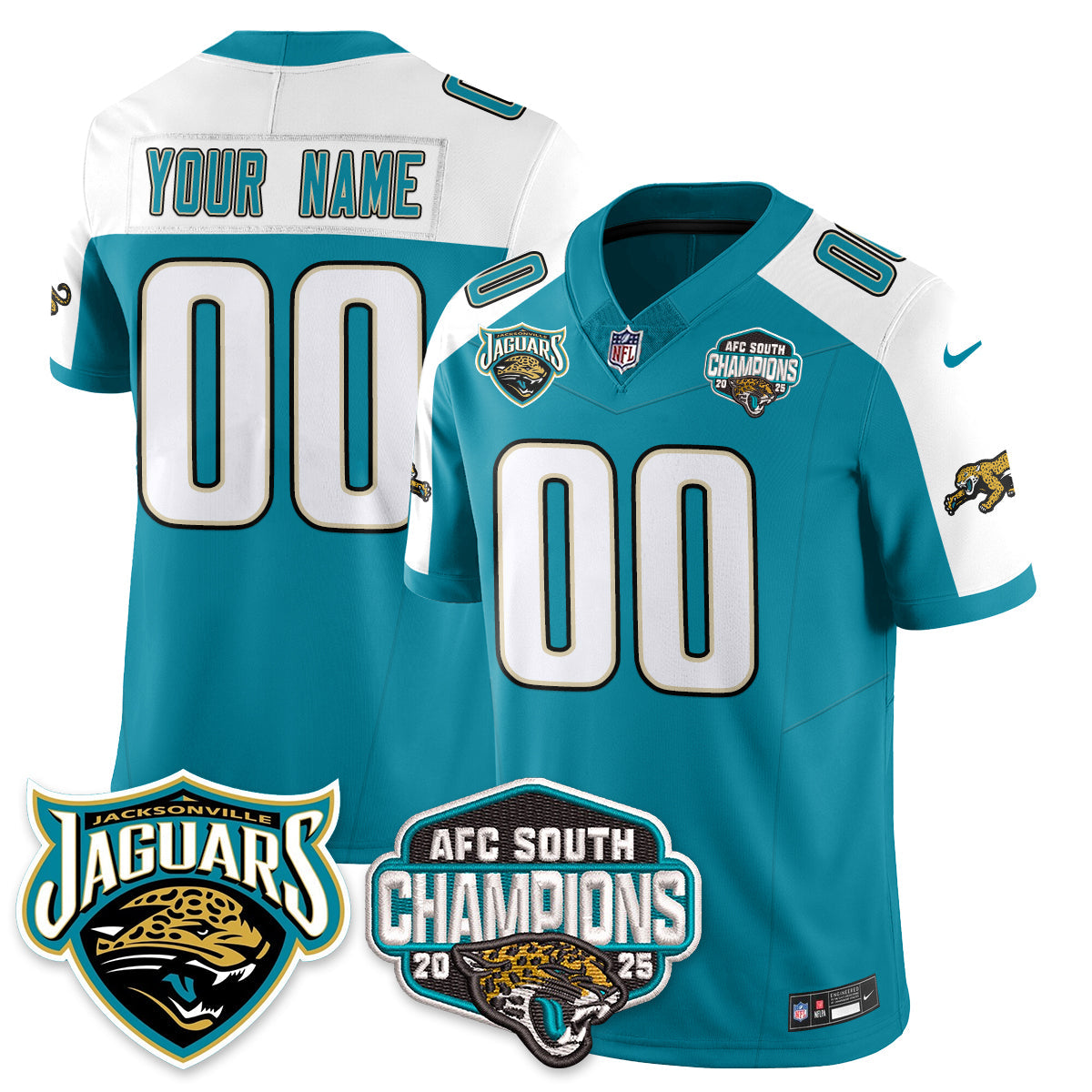 Custom DET AFC South Division Champions Vapor Limited Throwback Jersey - Stitched