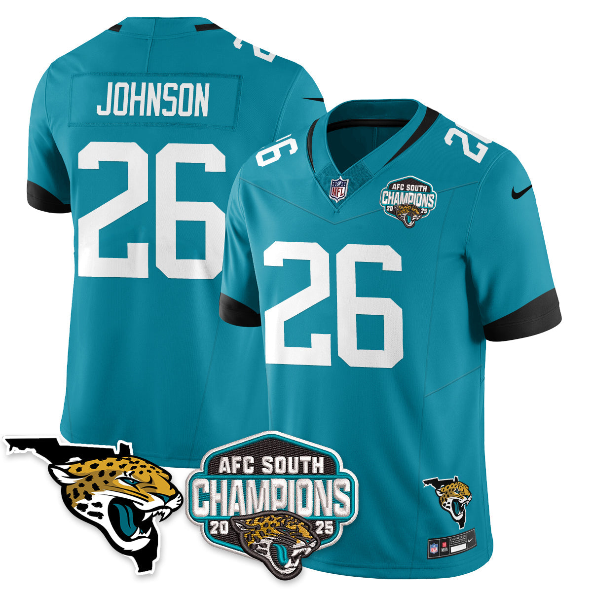 DET AFC South Division Champions Vapor Limited Jersey - Stitched