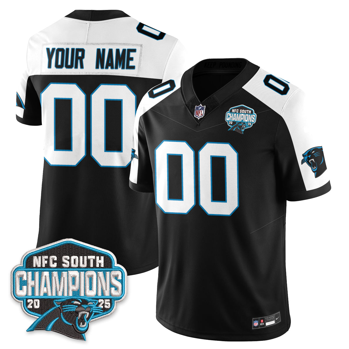 Custom CAR NFC South Division Champions Vapor Limited Jersey - Stitched