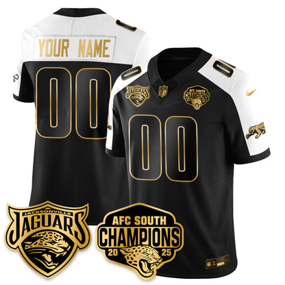 Custom DET AFC South Division Champions Vapor Limited Gold Jersey - Stitched