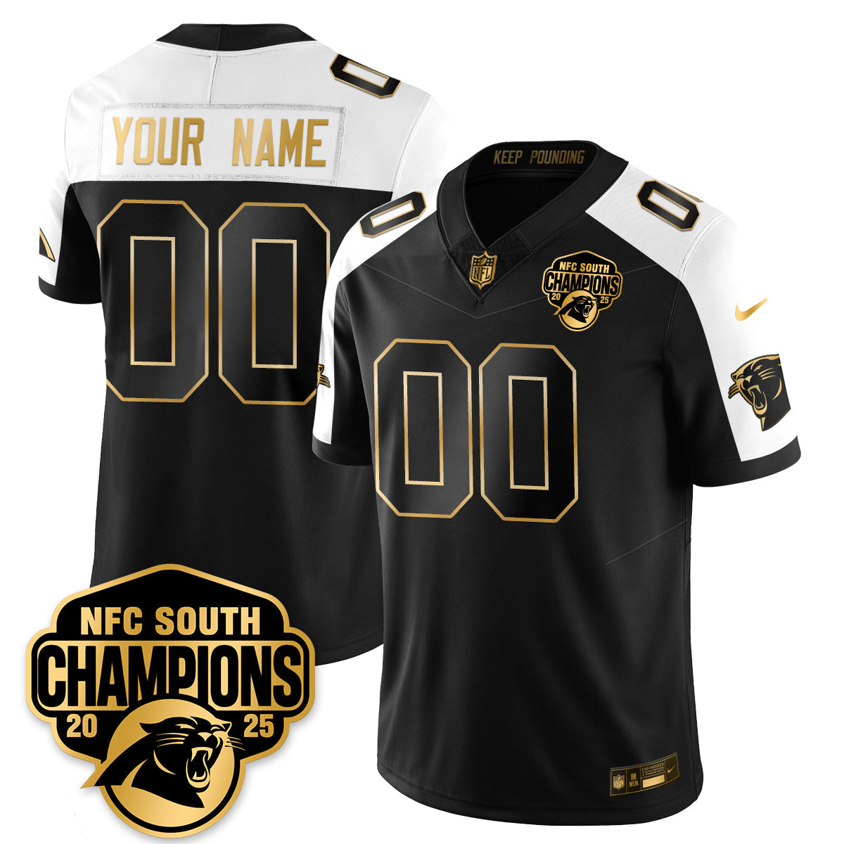CAR NFC South Division Champions Vapor Limited Gold Jersey - Stitched