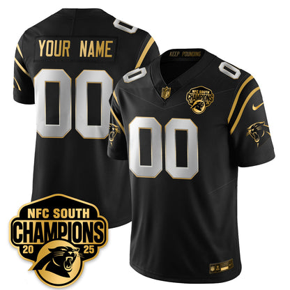 Custom CAR NFC South Division Champions Vapor Limited Gold Jersey - Stitched
