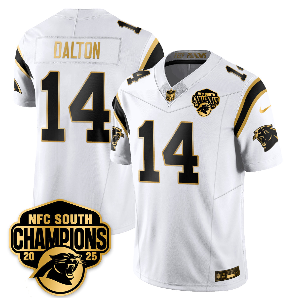 CAR NFC South Division Champions Vapor Limited Gold Jersey - Stitched