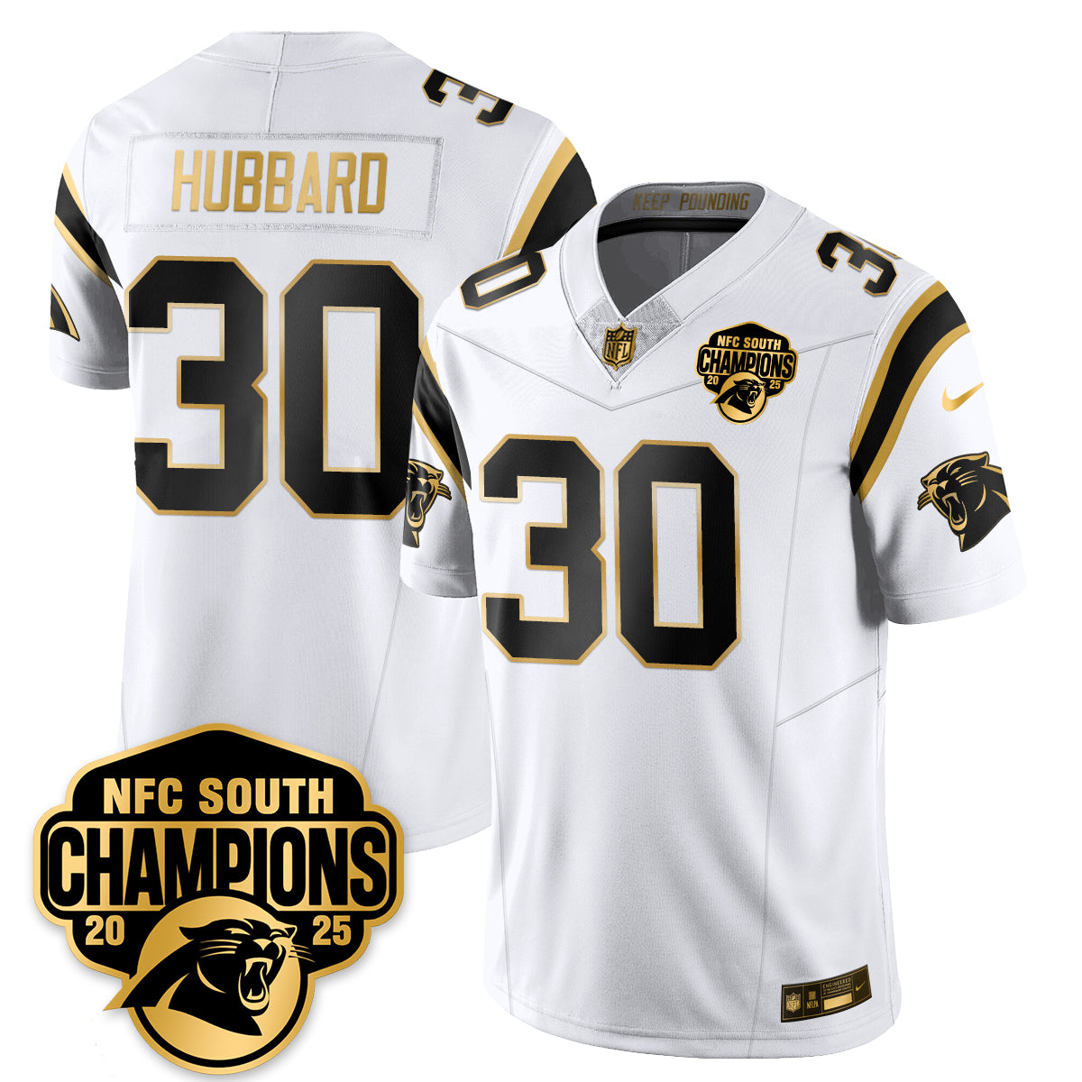 CAR NFC South Division Champions Vapor Limited Gold Jersey - Stitched