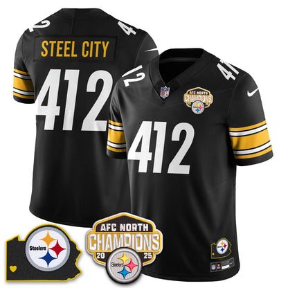 PIT AFC North Division Champions Vapor Limited Jersey - Stitched