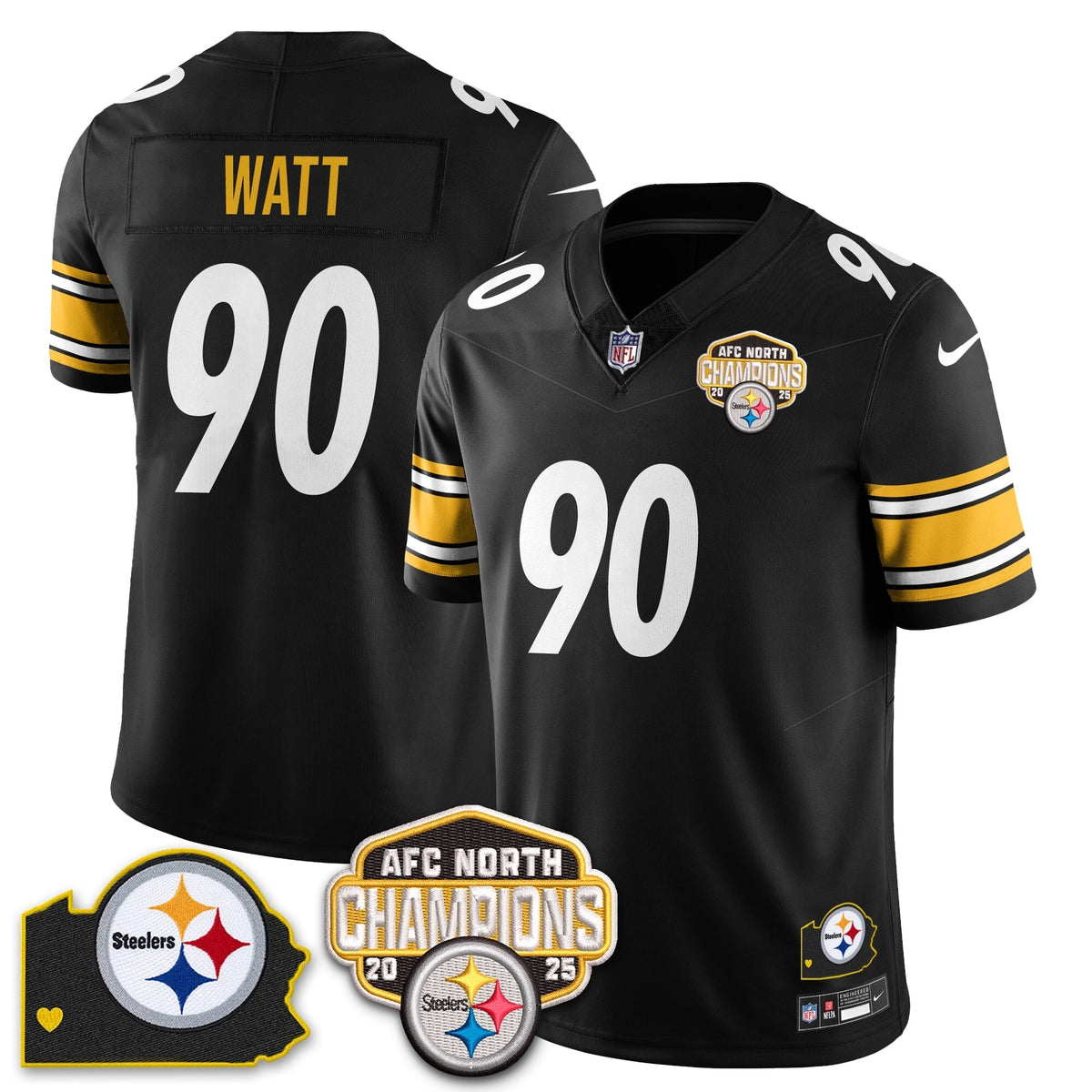 PIT AFC North Division Champions Vapor Limited Jersey - Stitched
