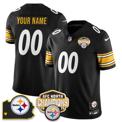 PIT AFC North Division Champions Vapor Limited Custom Jersey - Stitched