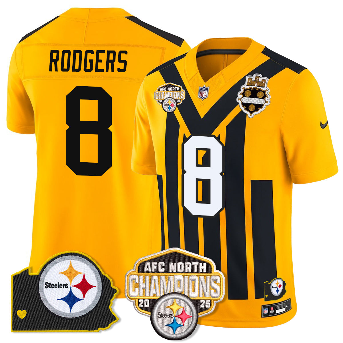 PIT AFC North Division Champions Vapor Limited Jersey - Stitched