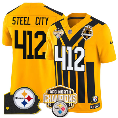 PIT AFC North Division Champions Vapor Limited Jersey - Stitched